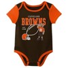 NFL Cleveland Browns Boys' White 3pk Bodysuit - 4 of 4