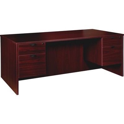  Lorell Double-pedestal Desk B/F 72"x36"x29" Mahogany PD3672QDPMY 