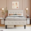Twin Size Upholstered Platform Bed with 2 Storage Drawers, Twin Wooden Bed Frame for Bedroom - 2 of 4