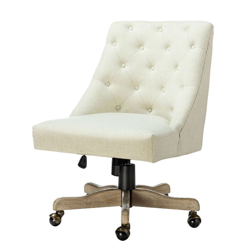 Estelle Velvet Task Chair Upholster Office Chair Swivel Home Desk Chair | Karat Home, 1 of 12