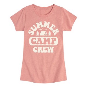 Girls' - Instant Message - Summer Camp Crew Fitted Short Sleeve Graphic T-Shirt - 1 of 4