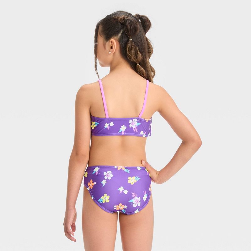 Girls' Simple Tropical Bikini Set - Cat & Jack™ Purple, 4 of 5