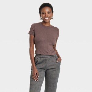 Women's Short Sleeve Brushed Knit T-Shirt - A New Day™ - 1 of 4