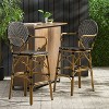 Set of 2 Outdoor Wicker and Aluminum 29.5" French Barstools,Bamboo Print Finish-Christopher Knight Home - image 4 of 4