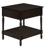 Vynxaria Traditional 2-Tier Square Accent Table - Dark Walnut Brown Veneer Finish, 21.75" W x 23.75" D x 25" H - 3 of 4