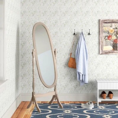 Traditional Queen Anna Style Wood Floor Cheval Mirror,Oval Shape Mirror,Adjustable Standing Mirror,Decor Mirror,Freestanding Mirror-The Pop Home