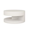 CENGHU 31.5" Round Coffee Table with Vertical Stripe Design, Modern Center Table with Storage, Side Table for Living Room, Dining  Room, White - 4 of 4
