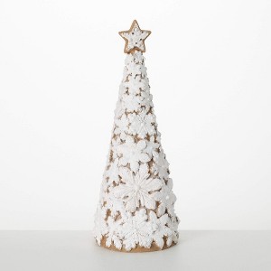 18.25"H Sullivans Christmas Snowflake Cookie Tabletop Tree White Indoor Christmas Decor - 1 of 4