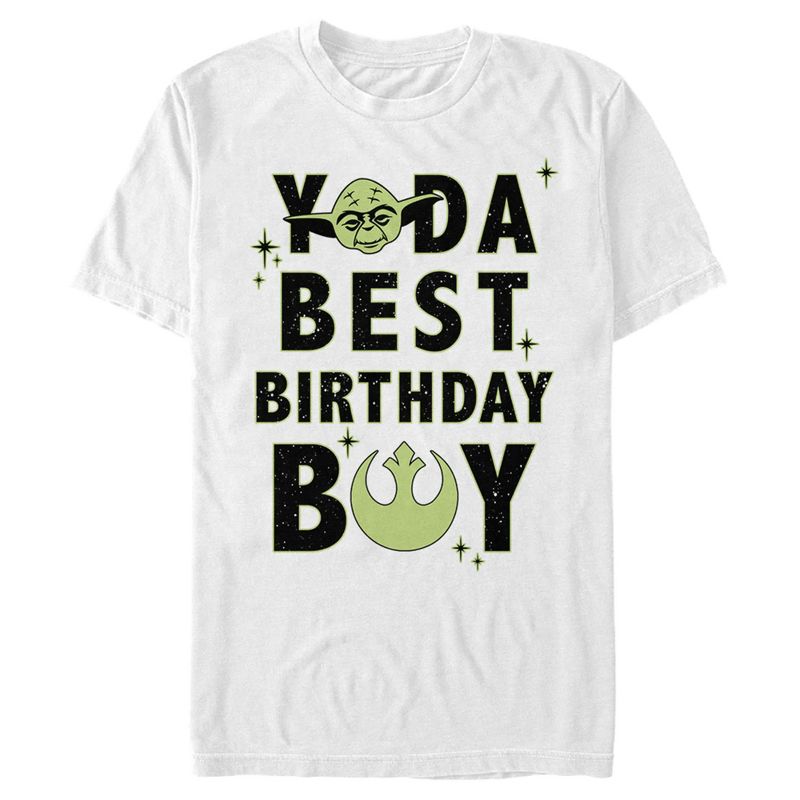 Men's Star Wars Yoda Best Birthday Boy Rebel Logo T-Shirt, 1 of 5