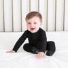 Infant Black Rib Footie Zippered One Piece - Posh Peanut - 4 of 4