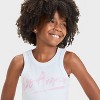 Grayson Threads Kids Big Girl Tank Top - Pink/White - 2 of 4