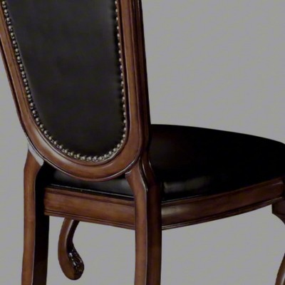High Back Black Faux Leather Upholstered Side Chair