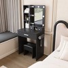 YONWAY Makeup Vanity Table Compact Dressing Desk with Mirror, Power Outlet, Hairdryer Holder and Stool for Small Bedrooms - 2 of 4