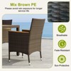 Tangkula 9 Pieces Patio Dining Set for 8 Outdoor Rectangular Acacia Wood Table and PE Rattan Chairs with Umbrella Hole - 3 of 4