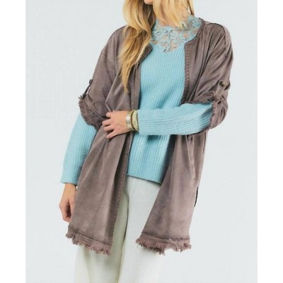 Women's Suede Fringed Cardigan - DAVI & DANI