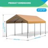 Outdoor Carport, Heavy Duty Car Canopy, Portable Garage Party Tent, Carport Shelter for Car Bike Boat Yellow - 4 of 4