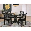 HomeStock 5-Piece Round Black Finish Solid Wood Top Dining table with 4-Chairs - 2 of 4