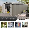 10x14 FT Outdoor Metal Backyard Storage Shed,Weatherproof Steel Garden Tool Shed,Storage Shed with 3 Lockable Doors and 4 Vents-Coolbibila - 2 of 4