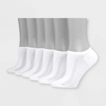 No Nonsense Socks, No Show, Cushioned, White 3 pair