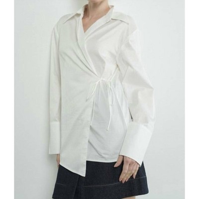 Women's Side Tie Wrap Blouse - Aaron & Amber