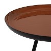 Kate and Laurel Laranya Round Metal Side Table, 15x15x22.5, Red and Black - 4 of 4
