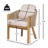 Set of 2 Outdoor Rope-Woven Dining Chairs with Cushions and Comfortable Backrests,Wood Patio Seating for Backyard, Balcony, or Deck–The Pop Home - 4 of 4