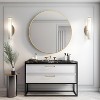 Vynxaria 42" Gold Metal Framed Round Bathroom Mirror: Whimsical Elegance for Modern Spaces - 3 of 4