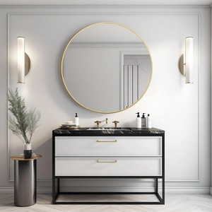 KWPZQEB Metal Framed Vanity Round Bathroom Mirrors for Over Sink Wall, 42 Inch Large Mirror for Bathroom, Vanity - 1 of 4