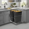 Under-Cabinet Pull-Out Trash Can - Dual 25-Qt Recycling System w/ Silent Steel Slides | SpaceMax Design for Kitchen Sink/Office Pantry - 2 of 4