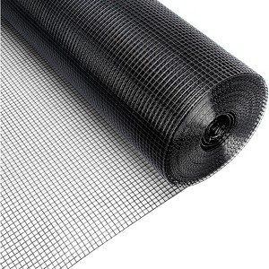 Zevemomo 24" x 50' 1/4inch PVC Hardware Cloth Vinyl Coated Chicken Wire Fence Galvanized Welded Mesh Roll for Home Garden Rabbit Cage, Black-PVC - 1 of 4