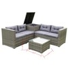 VisioGear Patio Seating Sets, 4 Pieces Patio Sectional Outdoor Furniture Sofa Set with Storage Box for Backyard, Gray, 21.7"*21.7"*12.6" - 2 of 4
