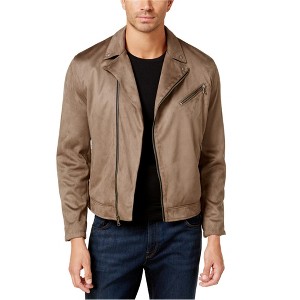 I.N.C International Concepts Mens Faux Suede Motorcycle Jacket, Beige, X-Large - 1 of 1