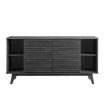 Charcoal 63" Mid-Century Modern Sideboard Buffet Table with Cabinet