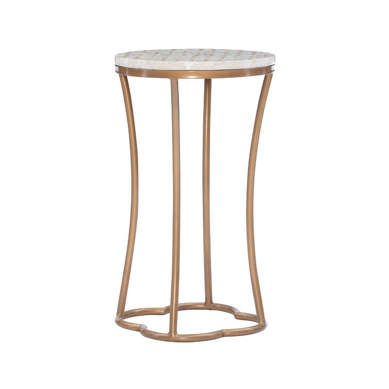 Prisca Costal Handcrafted Accent Table Gold - Linon, 1 of 8
