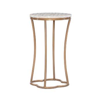 Prisca Costal Handcrafted Accent Table Gold - Linon
