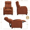 Yaheetech Adjustable Corduroy Recliner Chair Sofa Chair with Pocket Springs for Living Room Bedroom - 3 of 4