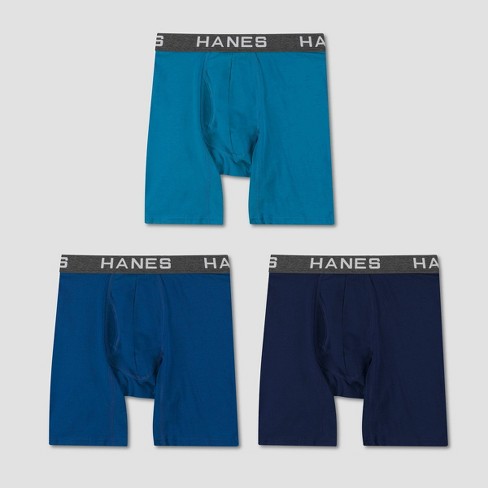 Hanes Premium Men's Xtemp Total Support Pouch Anti Chafing 3pk Boxer Briefs  - Blue/gray L : Target