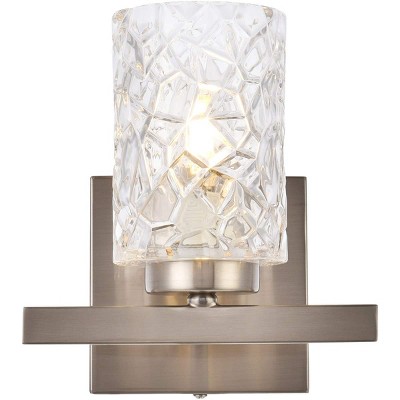 Elegant Lighting Cassie 1 light bath sconce in satin nickel with clear shade