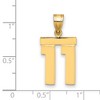 Black Bow Jewelry 14k Yellow Gold, Athletic Collection Medium Polished Number 11 Pendant - 2 of 3