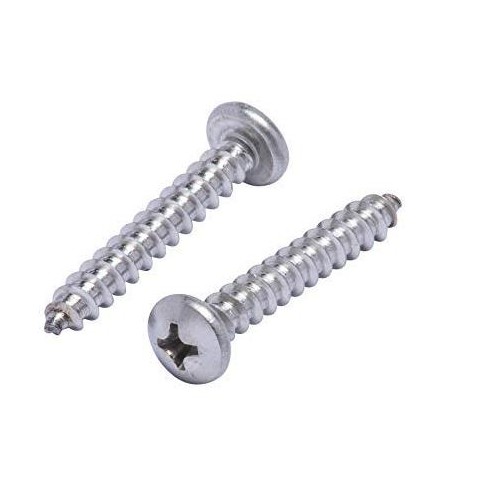 Bolt Dropper No. 6 x 3/8'' Chrome Coated Stainless Flat Head Phillips Wood  Screw, 25 Pack