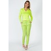 Slickblue Long Sleeve Neon Zip-Up Crop Top, Stretchy Knit, Mock Neck Blouse, Casual or Nightwear, Neon Orange, S - 3 of 4