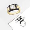 EVERLY JEWELRY | Yellow Plated Sterling Silver& Black Rhodium Plating 2ct TDW Moissanite Solitaire Men's Ring - 4 of 4