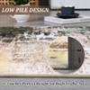 Acekool Washable Boho Area Rug 2x6, Non Slip Low Pile Floral Bedroom Living Room Carpet, Soft Thin Foldable Indoor Mat, Gray - 4 of 4