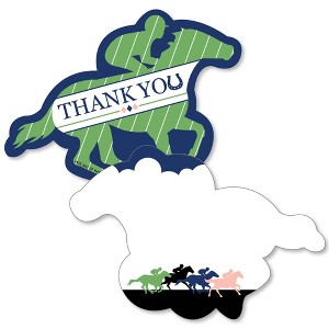 Big Dot of Happiness Kentucky Horse Derby - Shaped Thank You Cards - Horse Race Party Thank You Note Cards with Envelopes - Set of 12 - 1 of 4