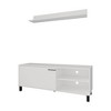 65" Melamine Open Storage TV Stand with Pneumatic Arms, 1 Door, and Scratch-Resistant Surface for Living Room and Bedroom - 3 of 4