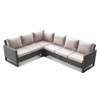 Buenhomino 6-Seater Outdoor Sectional Sofa L Shaped Couch Patio Conversation Furniture Set, Wicker Patio Sectional Sofa with Removable Cushion - 2 of 4