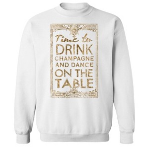 Rerun Island Men's Time To Drink Long Sleeve Graphic Cotton Sweatshirt - 1 of 1
