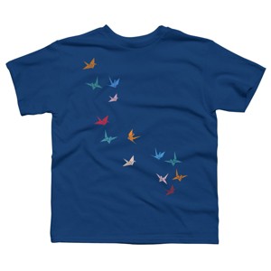 Boy's Design By Humans Flying Paper Cranes Birds By Magnussons T-Shirt - 1 of 4