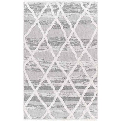 Mark & Day Oketo 2'1"x3'9" Rectangle Woven Indoor Area Rugs Light Gray: Geometric Cotton, Stain-Resistant, Pet Friendly
