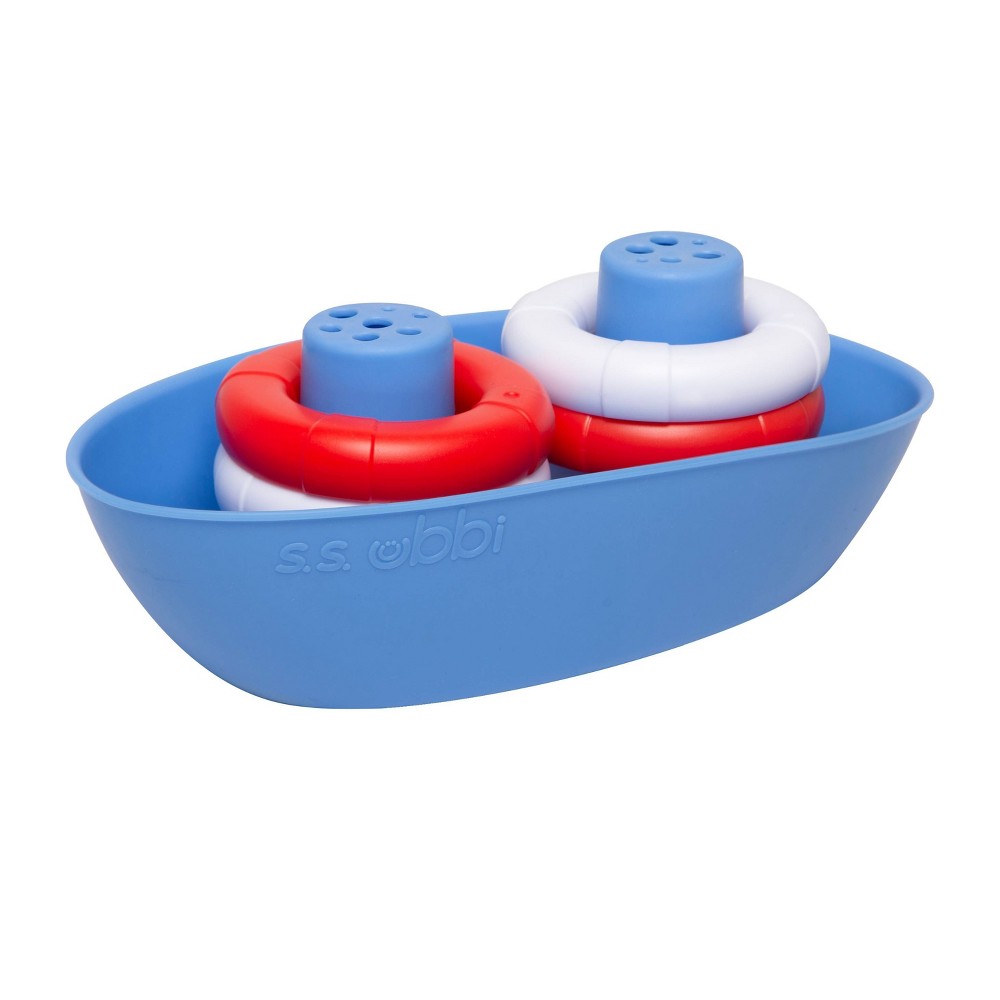 Photos - Bath Toy Ubbi Boat & Buoys : BPA-Free, TPE Material, Enhanced Creativity, Set of 4, Kids' Water Playtime